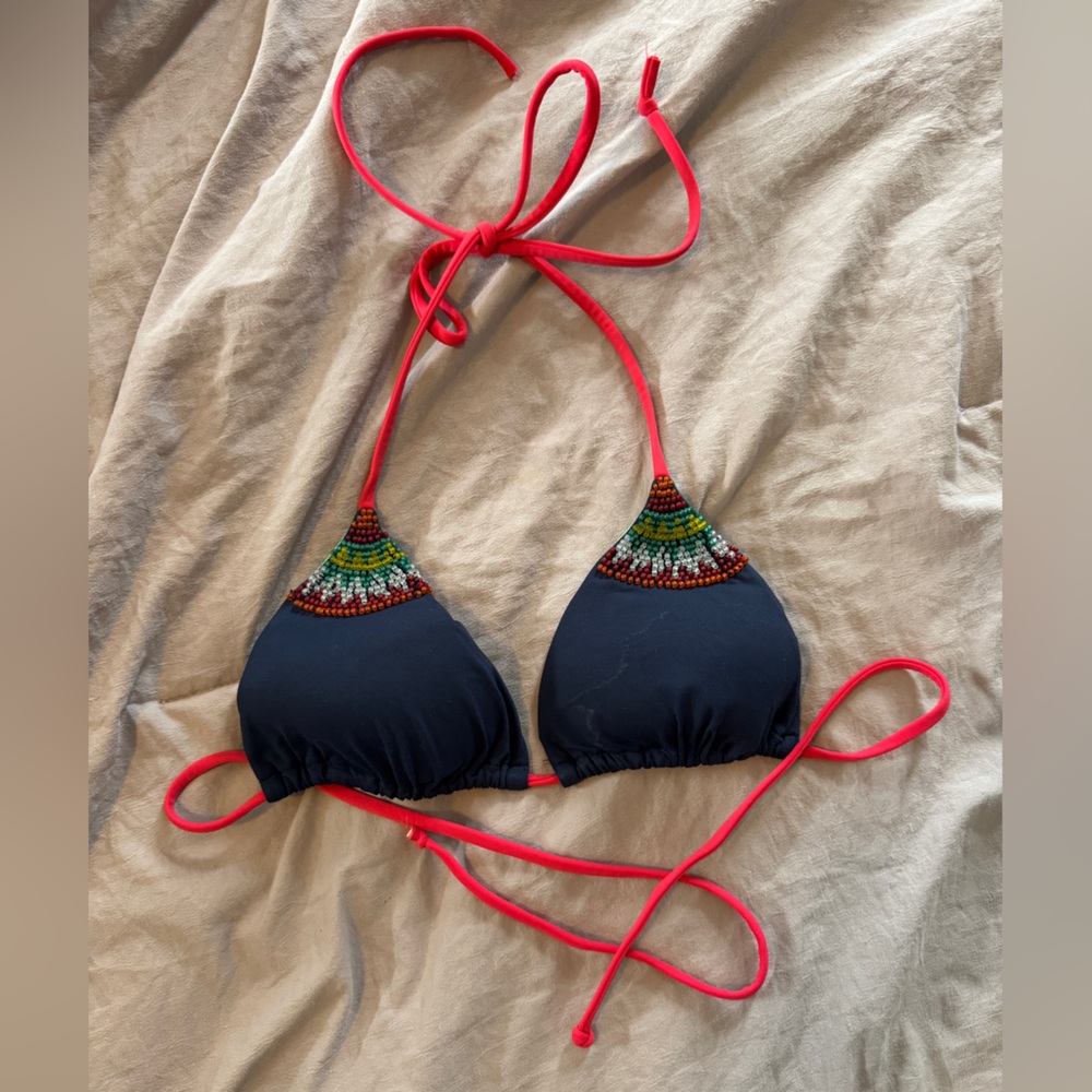 Hollister Beaded Halter Bikini Top Small